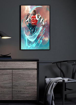 Aqualad acrylic wall art by Myk Emmshin