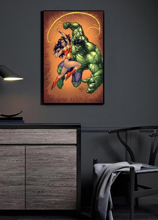Hulk vs Wonder Woman acrylic wall art by Savy Lim