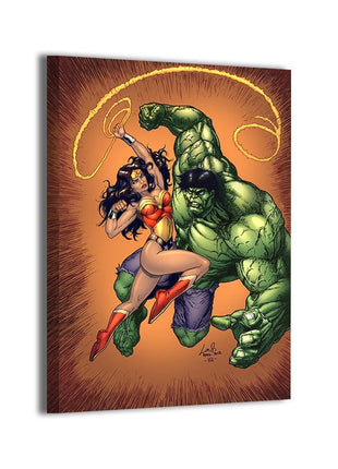 Hulk vs Wonder Woman canvas wall art by Savy Lim