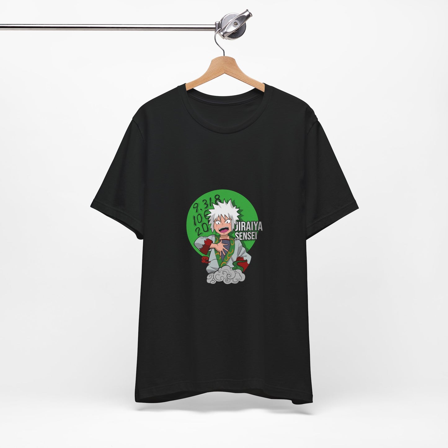 Alt: Toad Sage Sensei Anime Shirt on black, hanging front, anime apparel by Snapping Turtle Gallery

