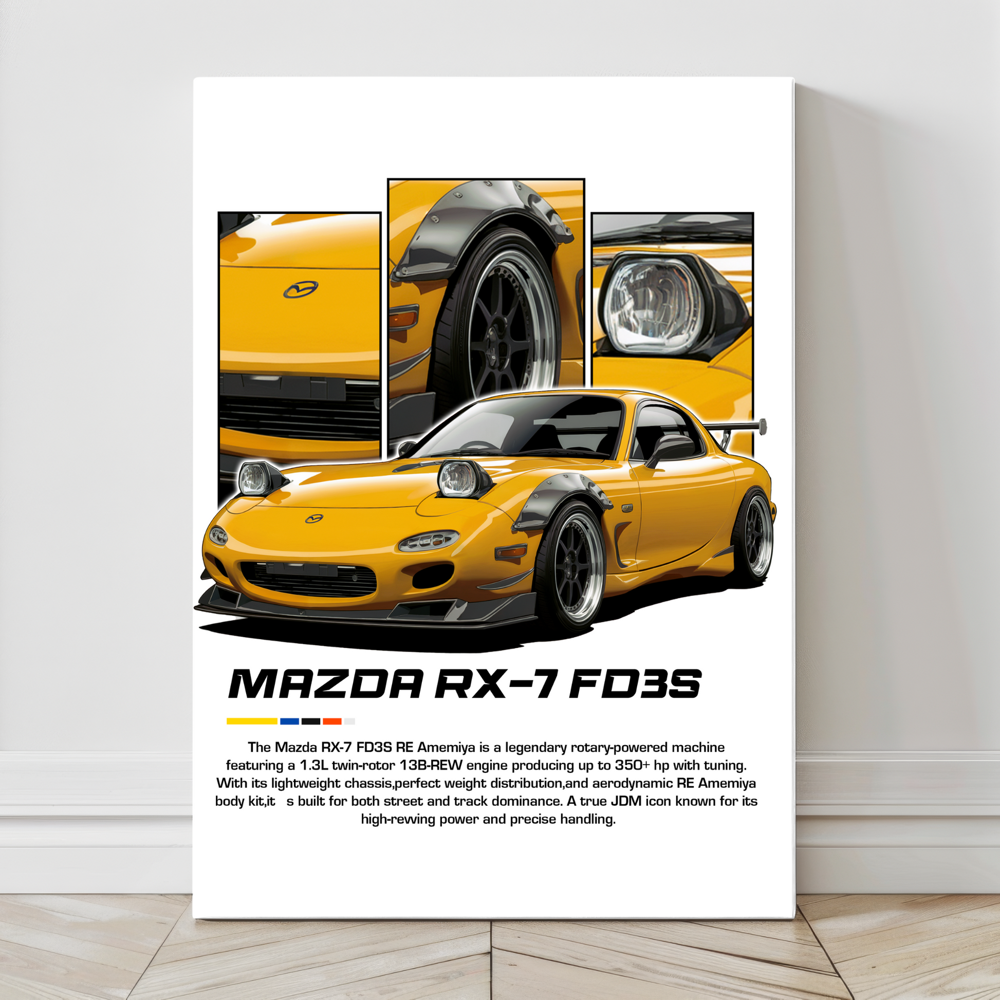 Turbo Apex Icon RX-7 Large Canvas Wall Art 24x36 – Snapping Turtle Gallery

