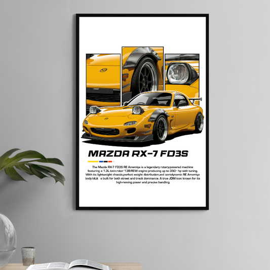 Turbo Apex Icon RX-7 RE Amemiya Wall Art 11x17 Print – Snapping Turtle Gallery