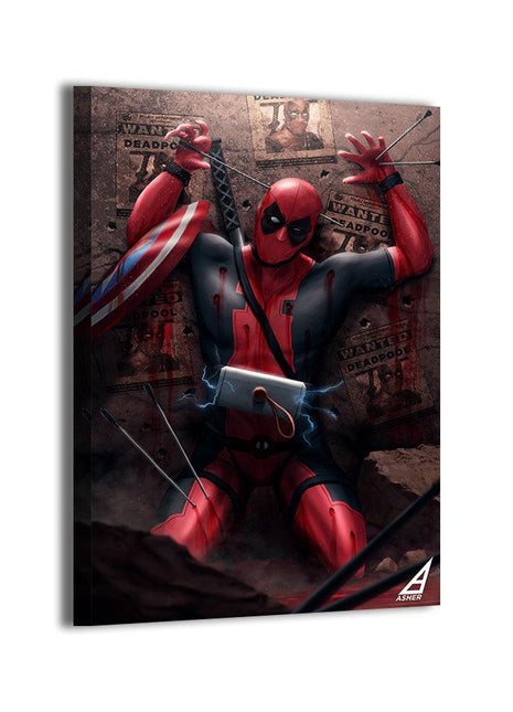 Unkillable Mercenary Outlaw Deadpool — Deadpool Marvel wall art by Ben Asher
