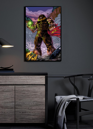 Unstoppable Force Juggernaut vs Justice League wall art — Marvel vertical print by Geebo Vigonte, image 3.