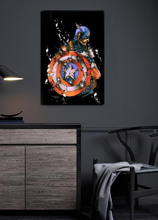 Unyielding Shield Captain America (Steve Rogers) Marvel wall art by Von Randal