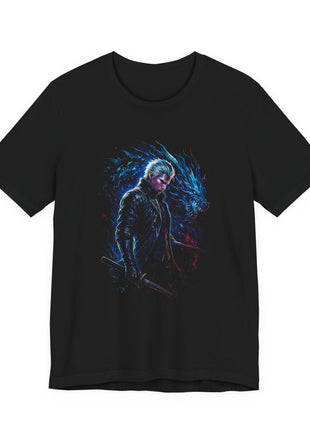 Front view of the black Vergil Blue Energy Graphic T-Shirt.