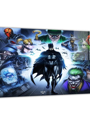 Batman Villains Gallery Wall Art room display mockup by Ryan Pasibe and Richard Bue