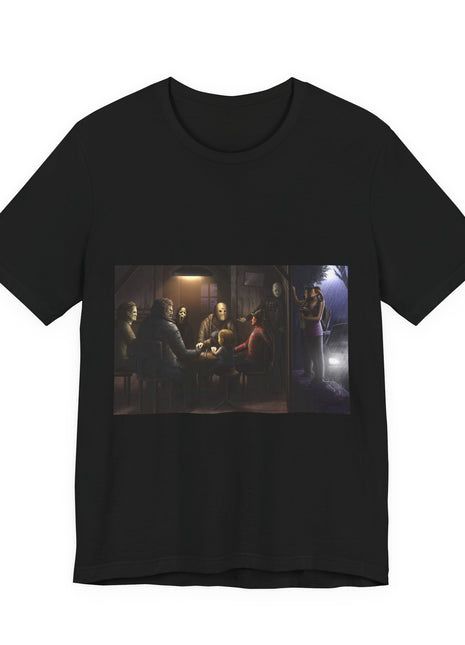 Vintage Movie Poster Tee — Retro Cinema Scene Short Sleeve T-Shirt Black Print, Premium Wall Art by Snapping Turtle Gallery