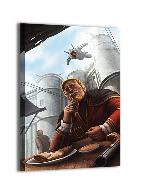 Wade's Leap of Distraction Deadpool wall art — Marvel square print by Ben Asher, image 1.