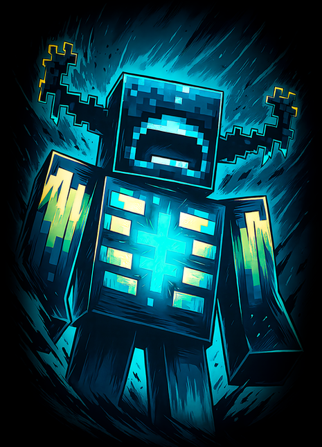 Warden Minecraft wall art in Acrylic, Canvas and Metal