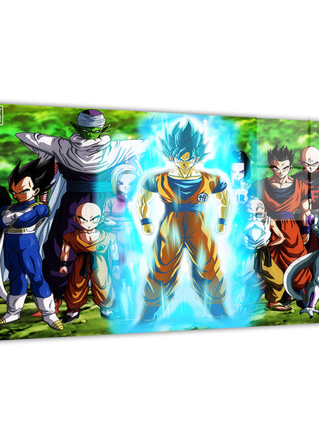 Ten-character Dragon Ball team lineup featuring Goku and allies – 16x24 acrylic
