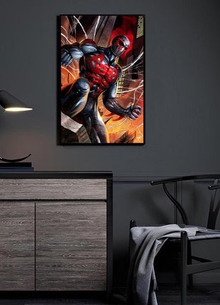 Web Guardian wall art featuring Spider-Man 2099 (Miguel O’Hara) — room display mockup