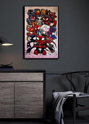 Web-Slingers United Wall Art — room display mockup