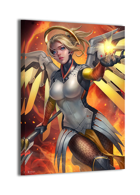 Wings of Salvation Wall Art Canvas Print – Mercy from Overwatch by Nopeys