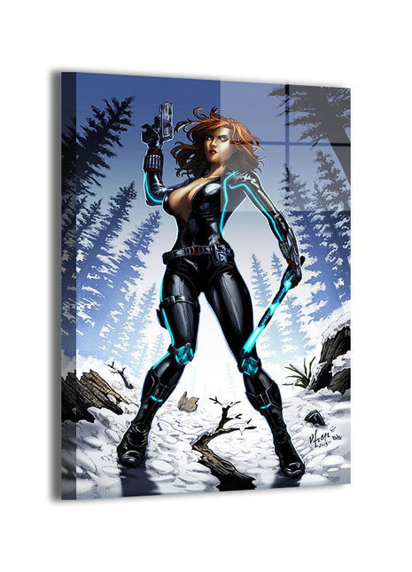 Winter Widow Black Widow wall art — Marvel square print by Vhon Remot, image 1.