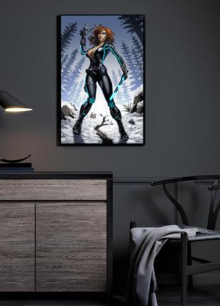 Winter Widow Black Widow wall art — Marvel square print by Vhon Remot, image 3.