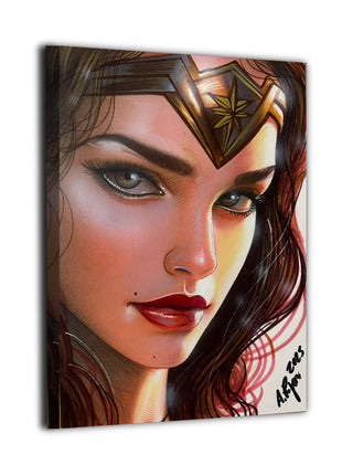 Amazon's Resolve Wonder Woman canvas wall art print featuring Diana Prince by artist Aurelio Rigoni