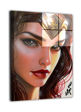 Amazon's Resolve Wonder Woman metal wall art print featuring Diana Prince by artist Aurelio Rigoni
