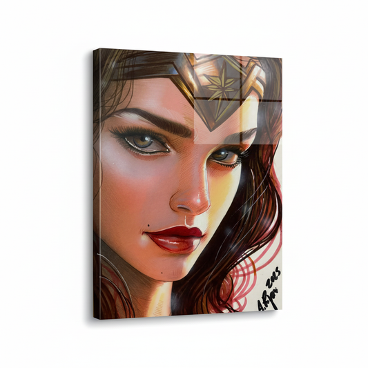 Wonder Woman - Glossy Glass on White