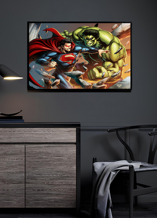 Superman (Clark Kent / Kal-El); Hulk (Bruce Banner) acrylic wall art by Ryan Pasibe
