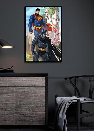 Batman Superman Joker and Lex Luthor Wall Art acrylic print by Jey Soliva
