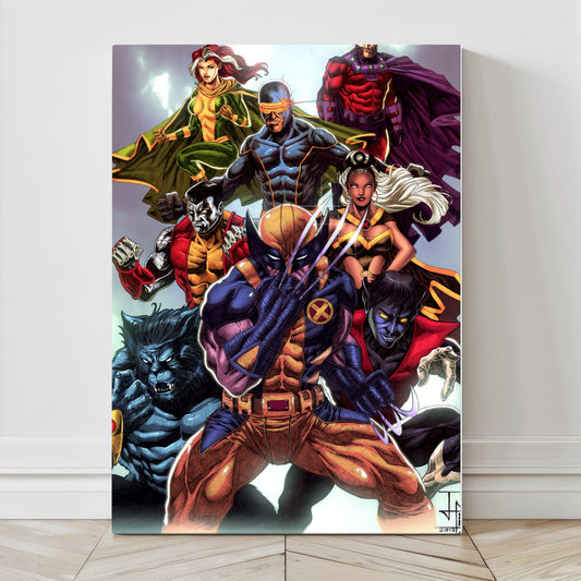 Close-Up: Comic-style linework and texture on classic X-Men character art