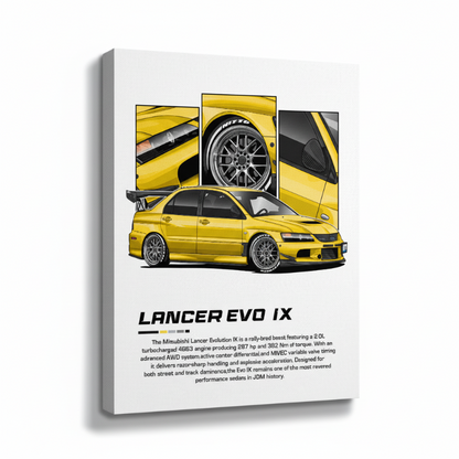 Yellow Evo IX - Canvas Mockup
