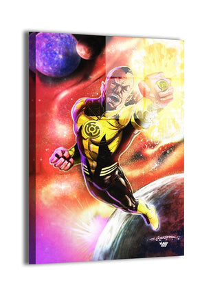 Sinestro metal wall art by Emil Cabaltierra