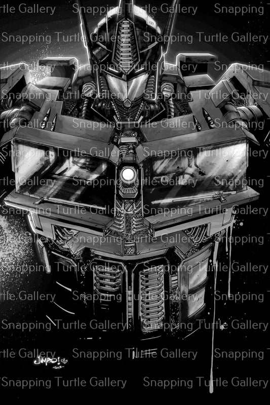 Optimus Prime B&W - Transformers - Snapping Turtle Gallery