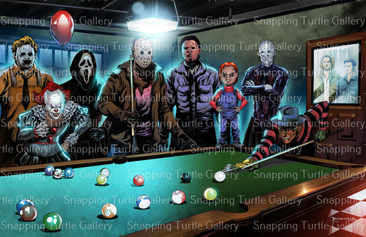 Halloween Pool Game busted by the Winchesters - Snapping Turtle Gallery