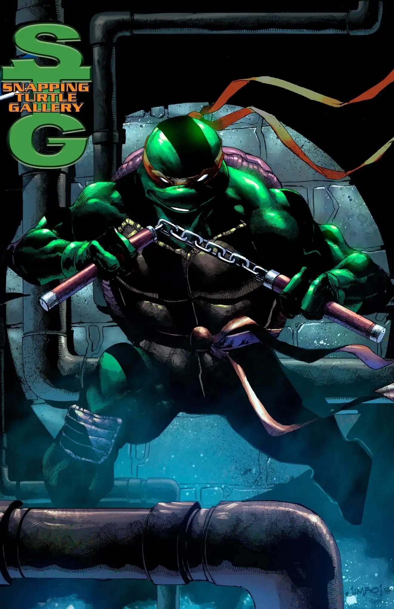 Michelangelo in the Sewers - teenage Mutant Ninja Turtles
