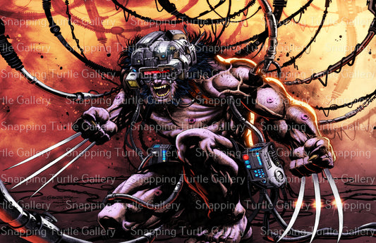 Primary Image: Weapon X Wolverine breaking free from the lab in high-detail comic artwork

