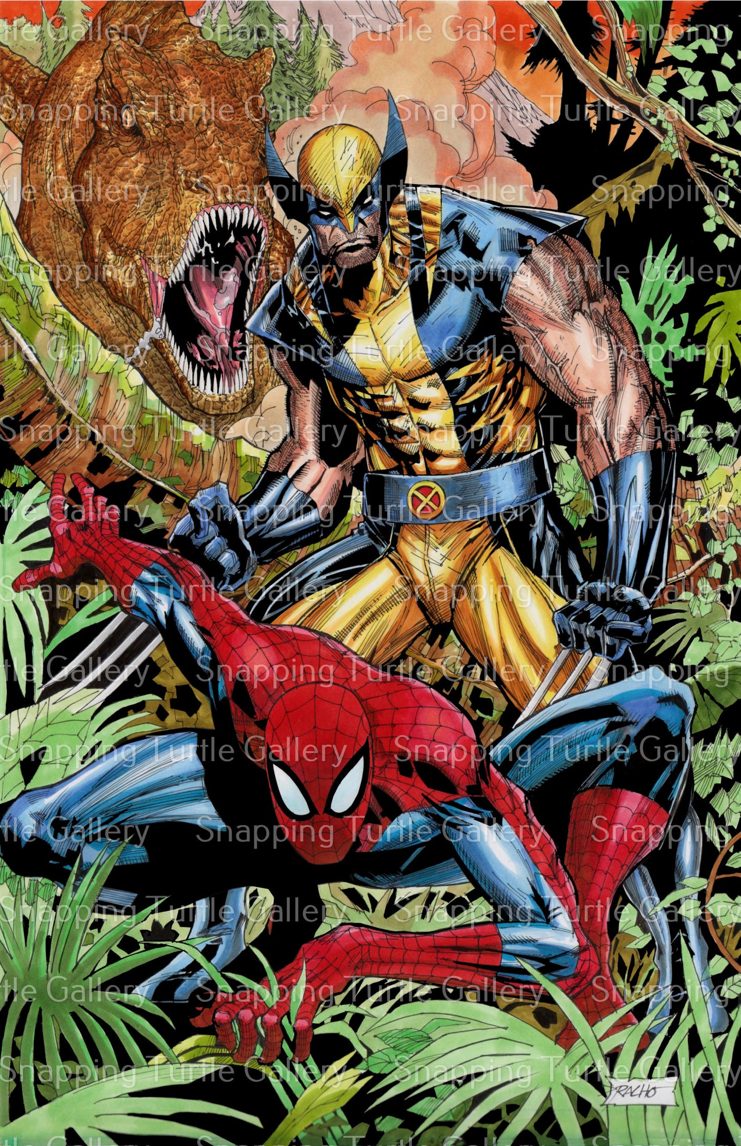 Savage Land Spider-Man and Wolverine Tribute Piece - Snapping Turtle Gallery