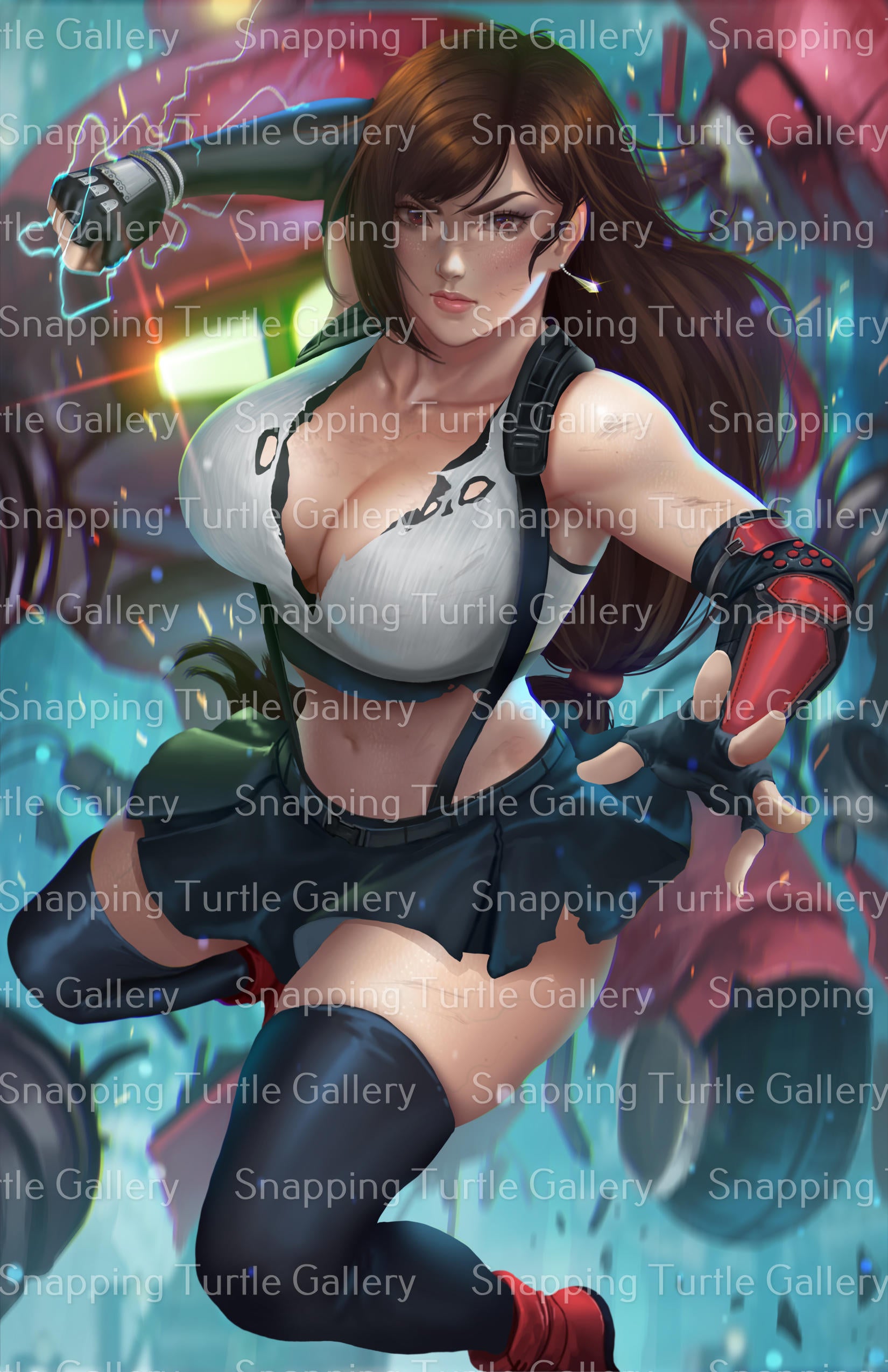 Tifa vs Robots - Final Fantasy - Snapping Turtle Gallery